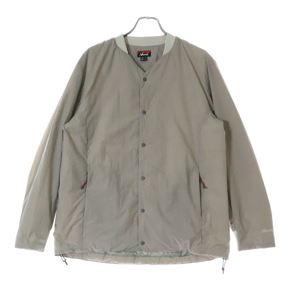 NANGA(ナンガ) NO COLLAR SOFT DOWN CARDIGAN ノーカラー ソフト ダウンカーディガン ベージュ 24SA-1
