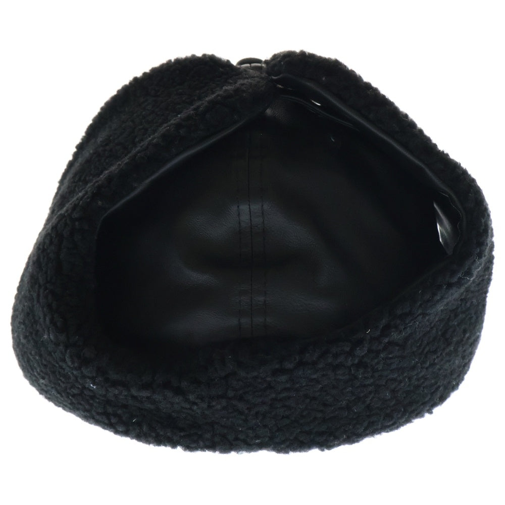 SUPREME(シュプリーム) 22AW ×NEW ERA Leather Earflap Box Logo レザー イヤーフラップ ボックスロゴ フライトキャップ 帽子 ブラック G2708032022