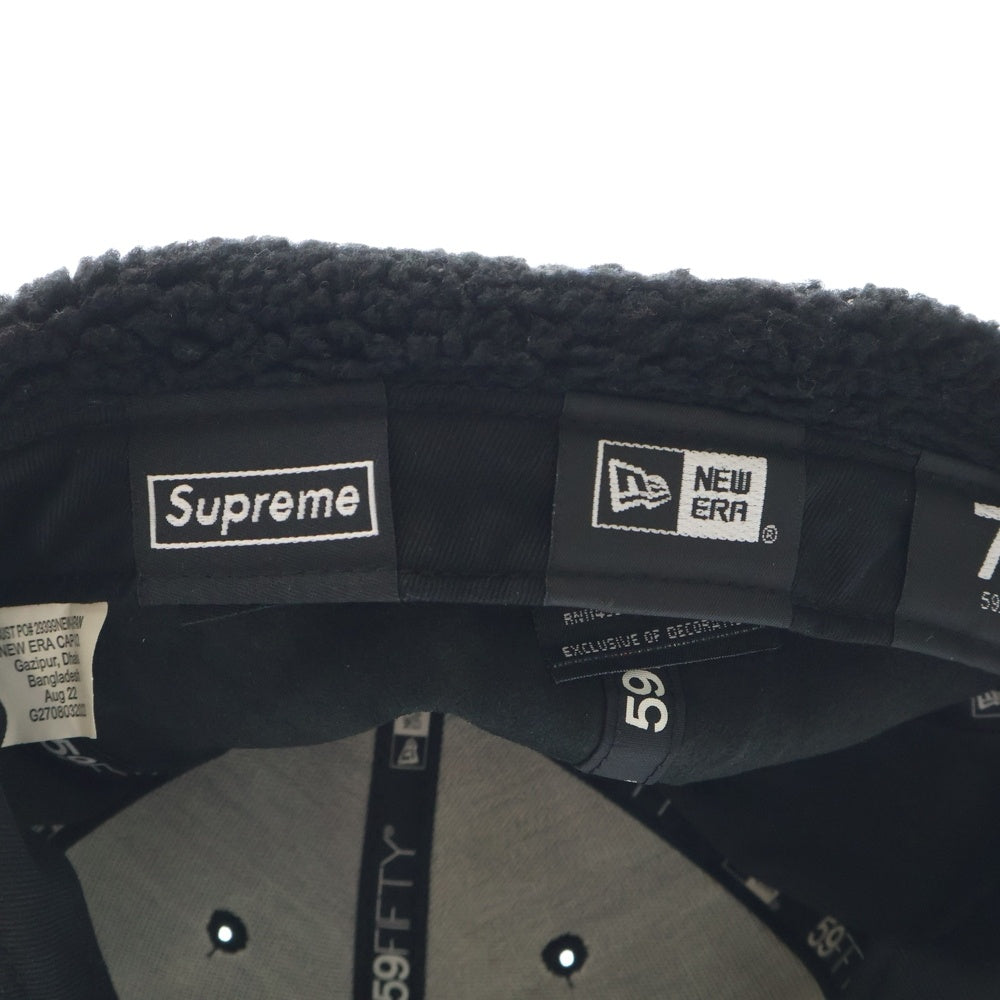 SUPREME(シュプリーム) 22AW ×NEW ERA Leather Earflap Box Logo レザー イヤーフラップ ボックスロゴ フライトキャップ 帽子 ブラック G2708032022