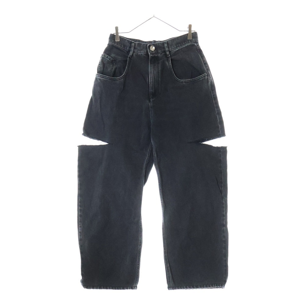 Maison Margiela 1(メゾンマルジェラ) 23AW スラッシュディテール カットアウト デニムパンツ ジーンズ ブラック S51LA0051 S30743