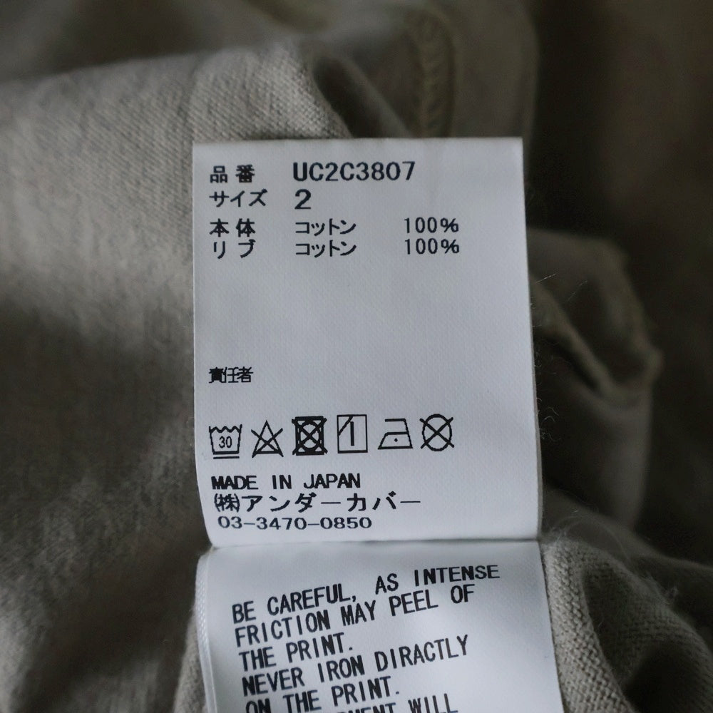UNDERCOVER(アンダーカバー) SLEEVED ROUND NECK スリーブド ラウンドネック プリント 半袖Tシャツ カットソー ベージュ UC2C3807