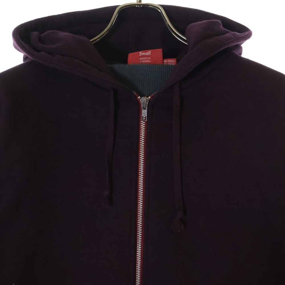 SUPREME(シュプリーム) 18AW Thermal Zip Up Sweatshirt サーマル ジップアップスウェットシャツ フーディー パーカー バーガンディー