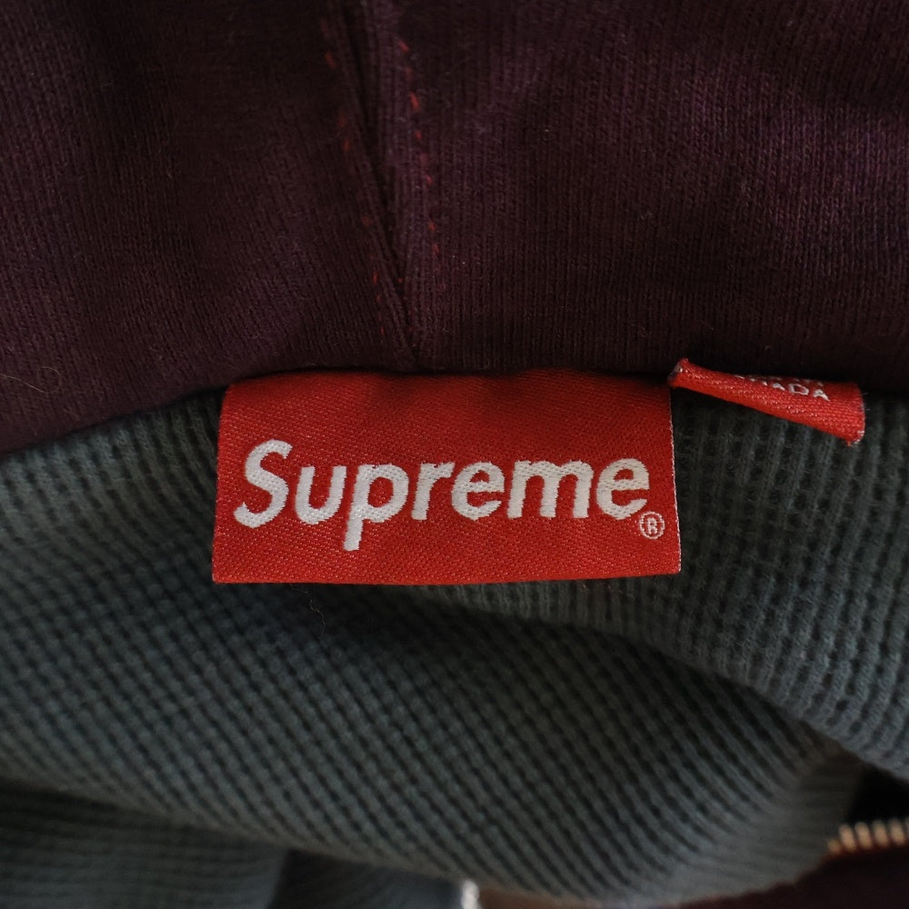 SUPREME(シュプリーム) 18AW Thermal Zip Up Sweatshirt サーマル ジップアップスウェットシャツ フーディー パーカー バーガンディー