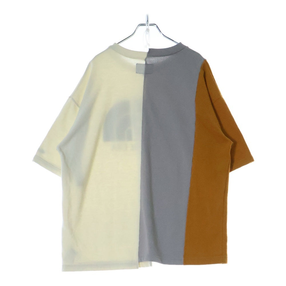 THE NORTH FACE PURPLE LABEL(ノースフェイスパープルレーベル) 19SS ASYMMETRY LOGO TEE アシンメトリー 切替 ロゴ 半袖Tシャツ カットソー マルチカラー NT3916N