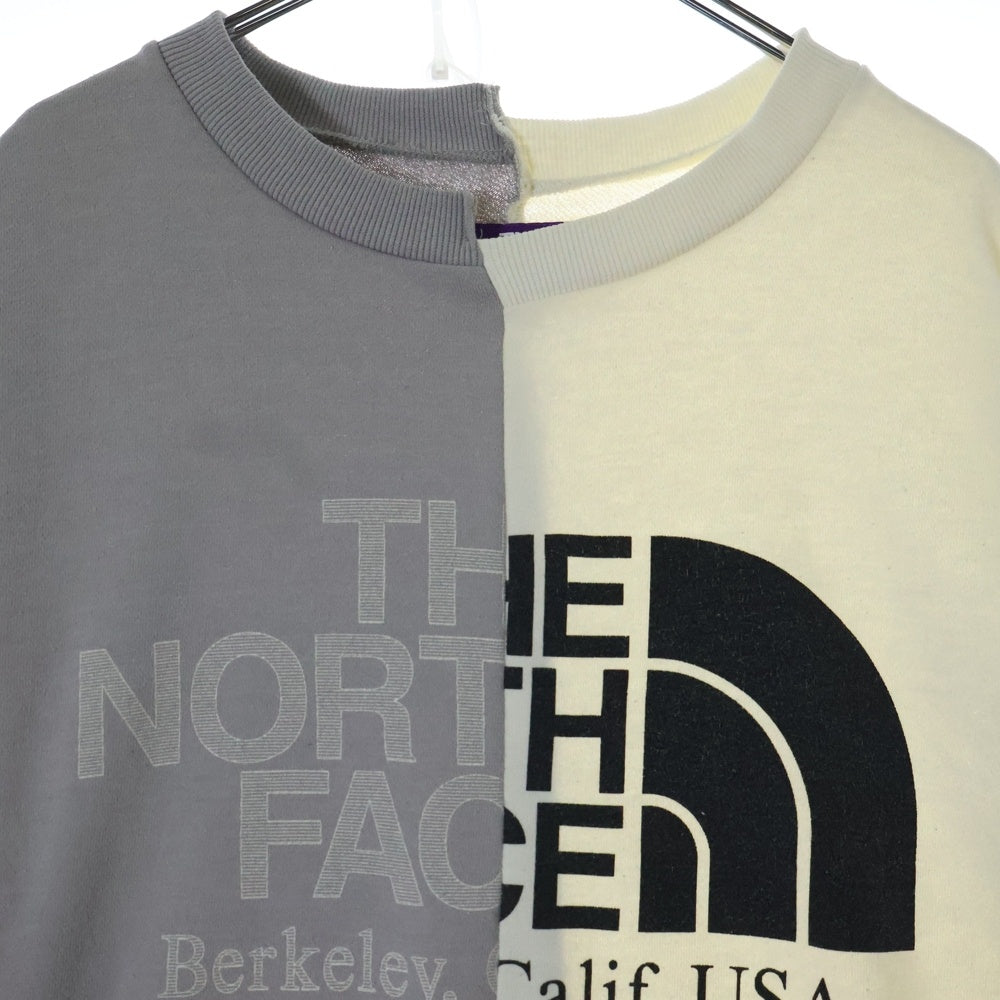 THE NORTH FACE PURPLE LABEL(ノースフェイスパープルレーベル) 19SS ASYMMETRY LOGO TEE アシンメトリー 切替 ロゴ 半袖Tシャツ カットソー マルチカラー NT3916N