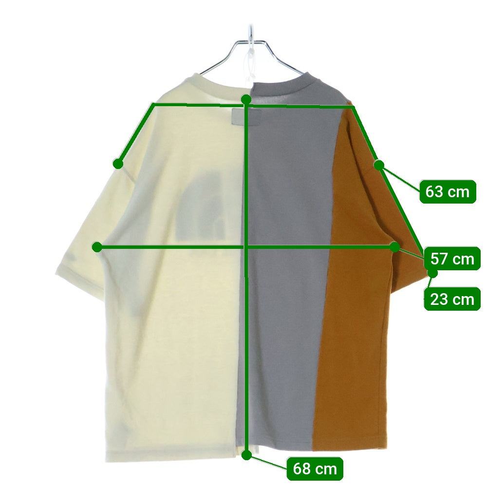 THE NORTH FACE PURPLE LABEL(ノースフェイスパープルレーベル) 19SS ASYMMETRY LOGO TEE アシンメトリー 切替 ロゴ 半袖Tシャツ カットソー マルチカラー NT3916N