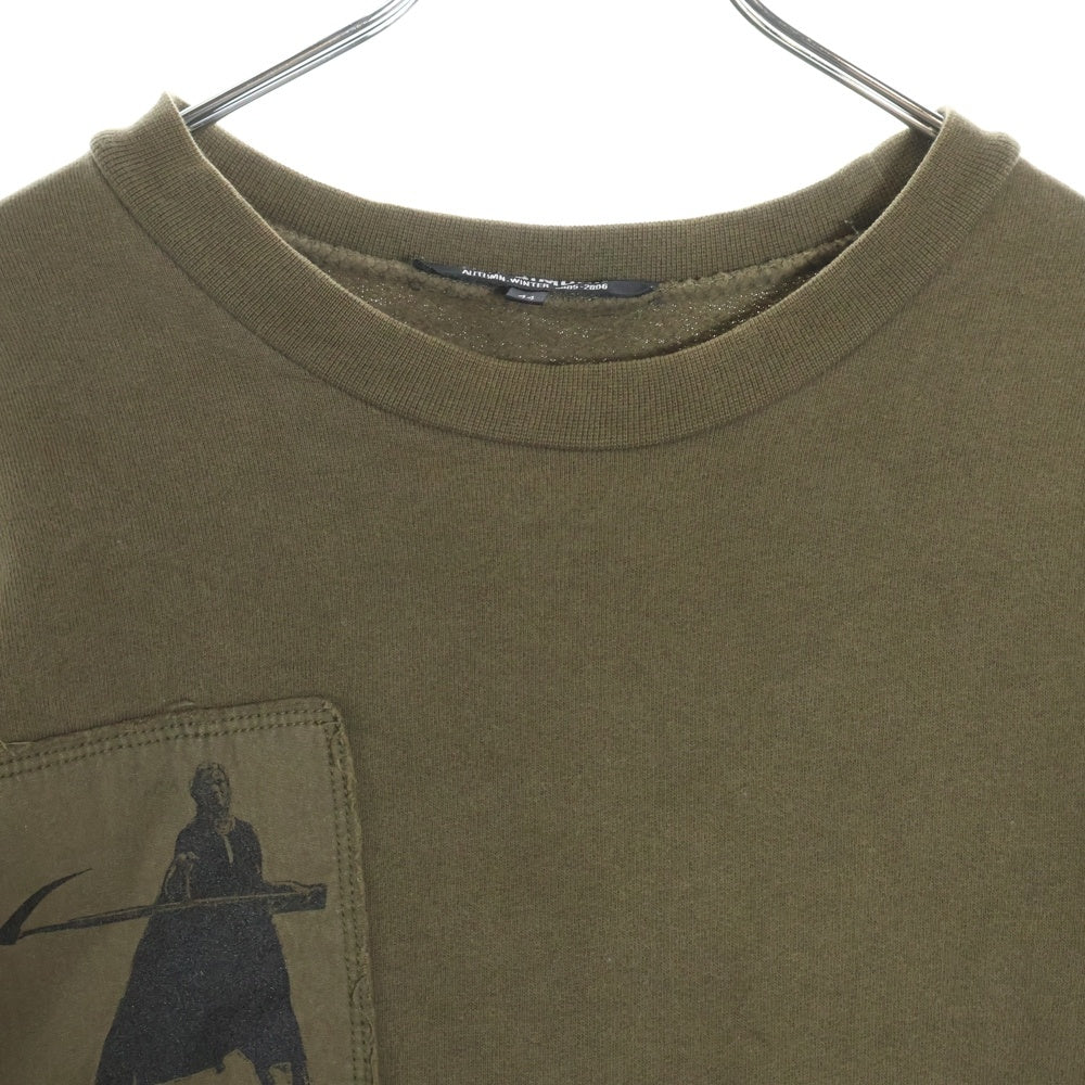 RAF SIMONS(ラフシモンズ) 05AW ARCHIVE アーカイブ ポルターガイスト期 パッチワークデザイン プルオーバースウェットトレーナー カーキ