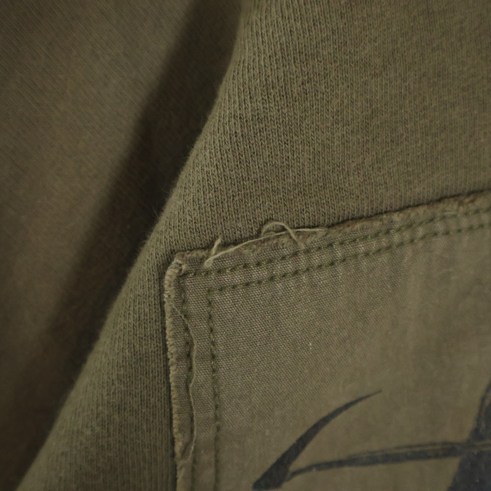 RAF SIMONS(ラフシモンズ) 05AW ARCHIVE アーカイブ ポルターガイスト期 パッチワークデザイン プルオーバースウェットトレーナー カーキ