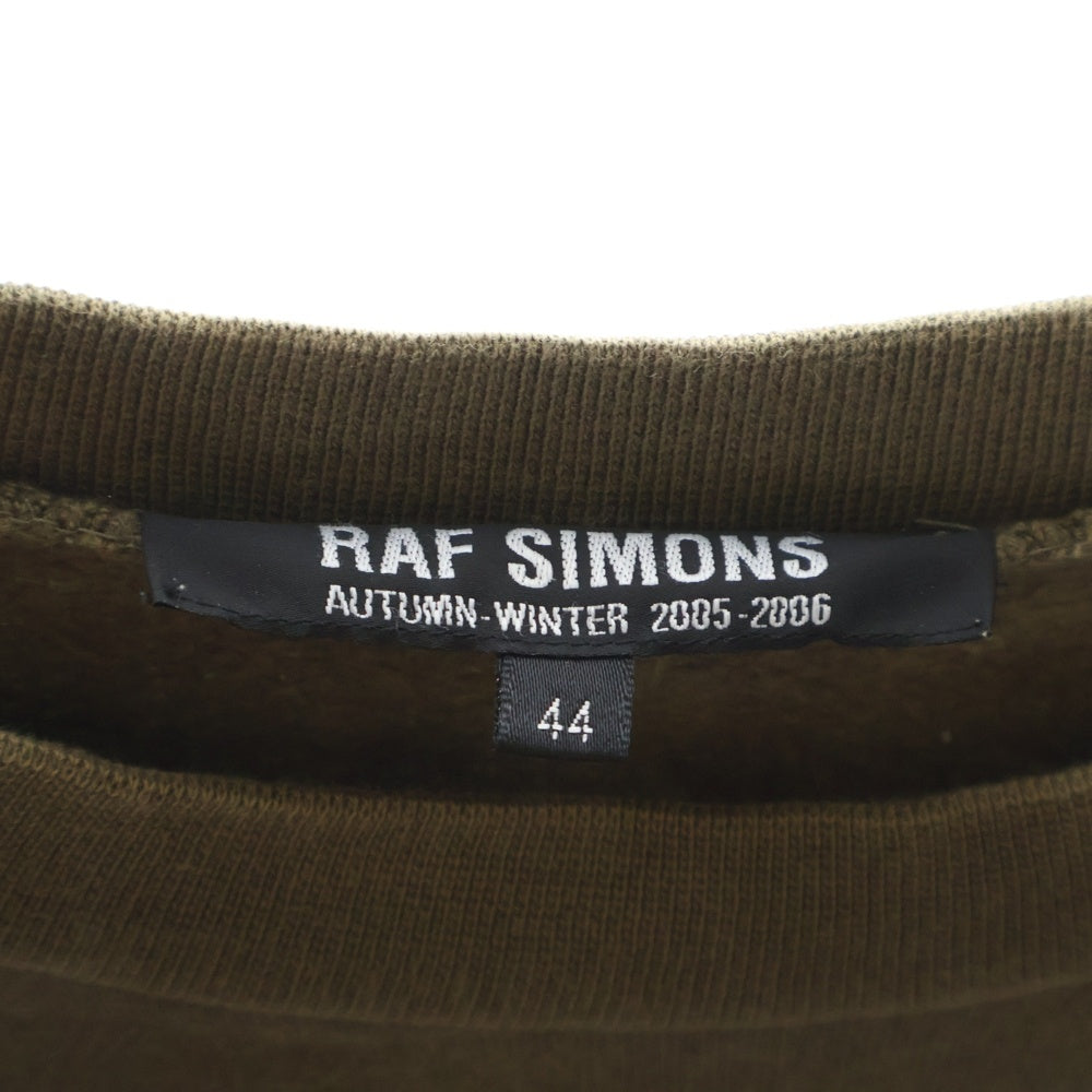 RAF SIMONS(ラフシモンズ) 05AW ARCHIVE アーカイブ ポルターガイスト期 パッチワークデザイン プルオーバースウェットトレーナー カーキ