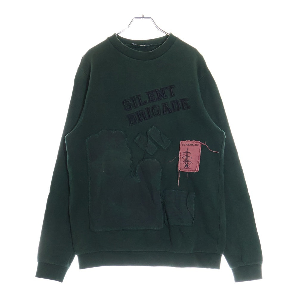 RAF BY RAF SIMONS(ラフ バイ ラフシモンズ) 06AW ARCHIVE SILENT BRIGADE アーカイブ サイレントブリガード パッチワークデザイン プルオーバースウェットトレーナー