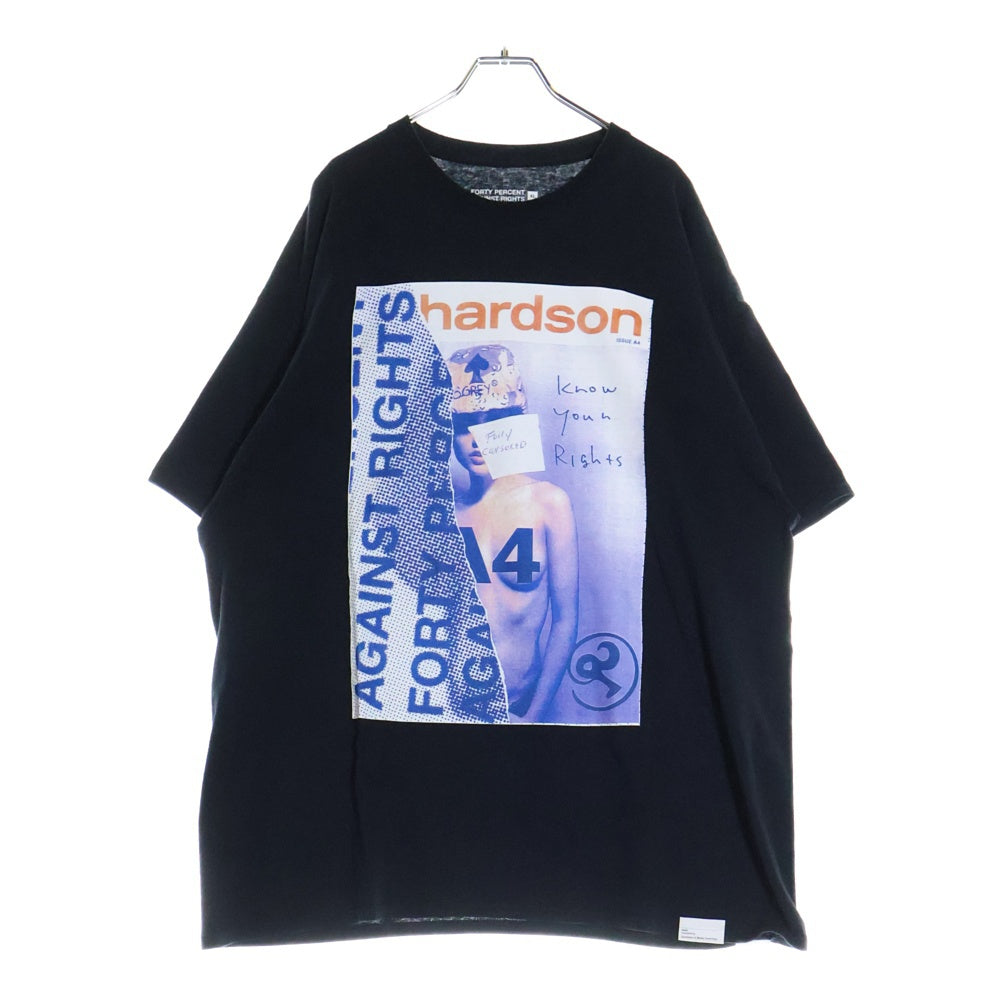 FPAR/FORTY PERCENTS AGAINST RIGHTS(フォーティーパーセント アゲインストライツ) 20AW Richardson Full Censored リチャードソン フォトプリントTシャツ ブラック