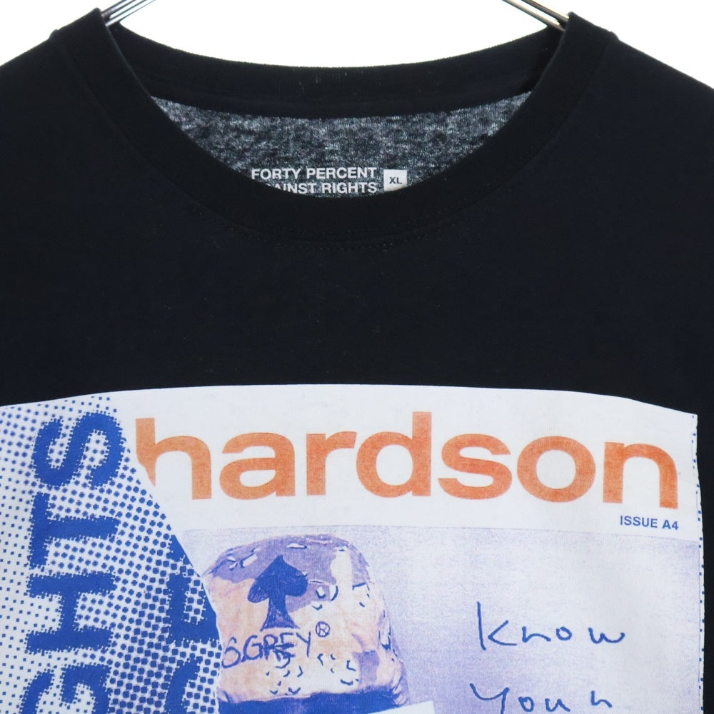 FPAR/FORTY PERCENTS AGAINST RIGHTS(フォーティーパーセント アゲインストライツ) 20AW Richardson Full Censored リチャードソン フォトプリントTシャツ ブラック