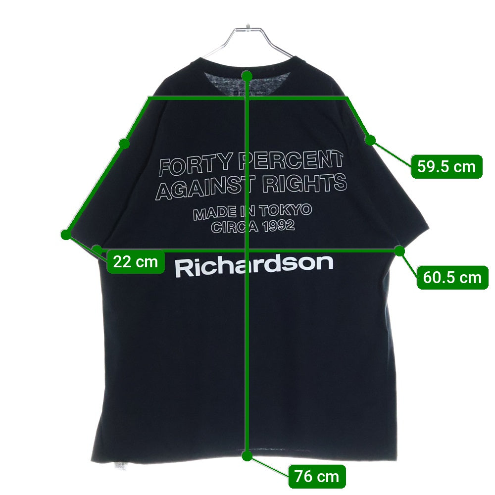 FPAR/FORTY PERCENTS AGAINST RIGHTS(フォーティーパーセント アゲインストライツ) 20AW Richardson Full Censored リチャードソン フォトプリントTシャツ ブラック