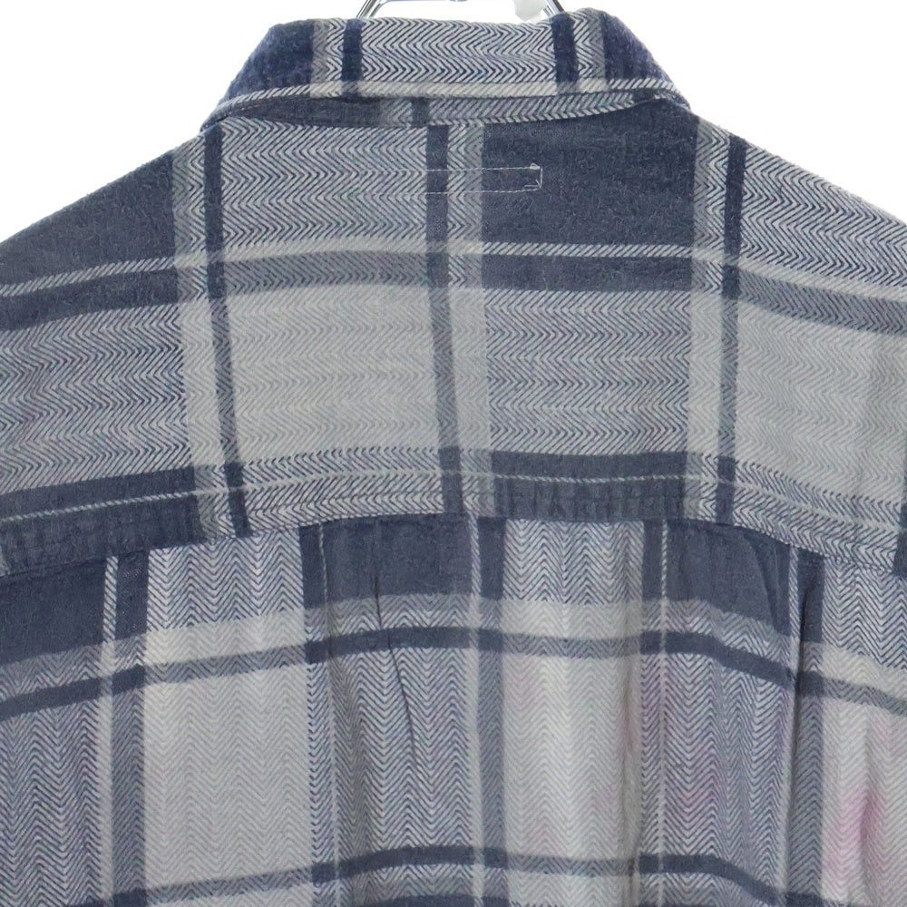 Rebuild by needles(リビルドバイニードルス) Flannnel Ribbon Wide Shirt 再構築 パッチワーク フランネル リメイク チェック 長袖シャツ マルチ LQ314
