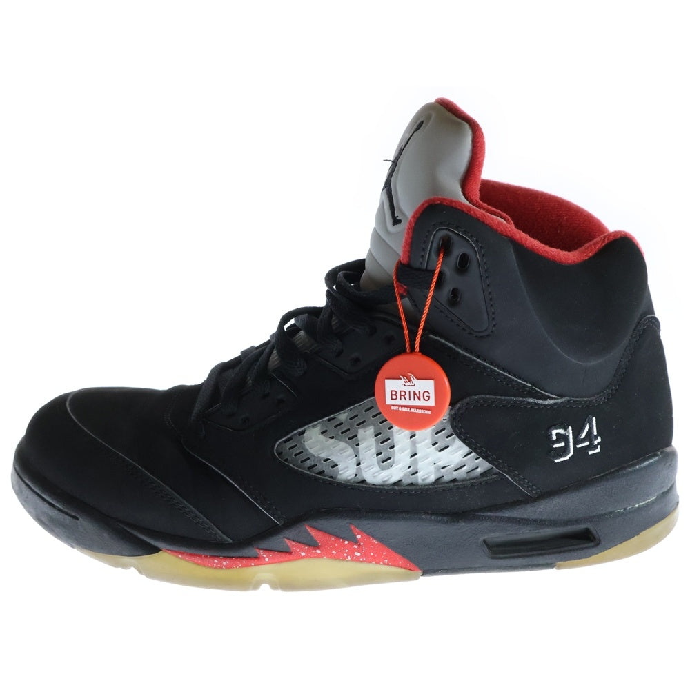 NIKE(ナイキ) × SUPREME AIR JORDAN 5 RETRO BLACK シュプリーム エアジョーダン5 レトロ ハイカットスニーカー ブラック US11/29cm 824371-001