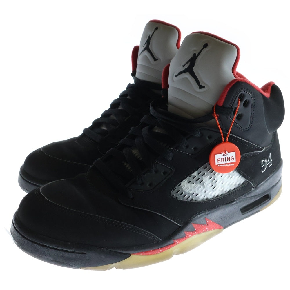 NIKE(ナイキ) × SUPREME AIR JORDAN 5 RETRO BLACK シュプリーム エアジョーダン5 レトロ ハイカットスニーカー ブラック US11/29cm 824371-001