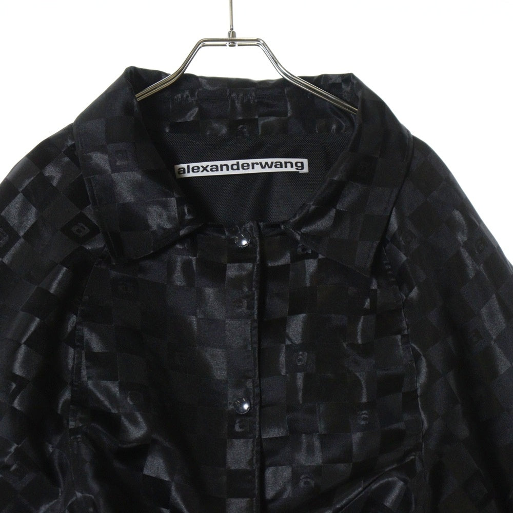 ALEXANDER WANG(アレキサンダーワン) ショートレングス 変型 チェック ブルゾン ブラック レディース 1WC2222362