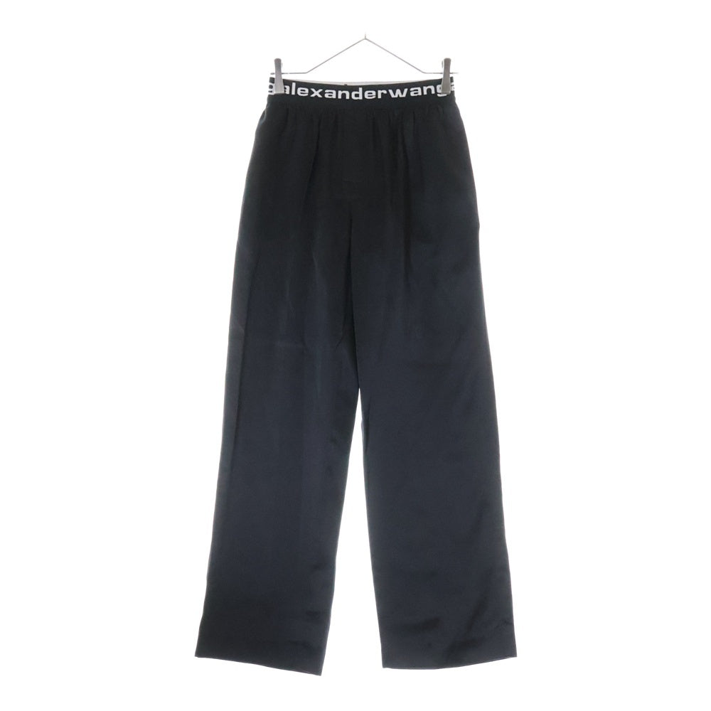 ALEXANDER WANG(アレキサンダーワン) ウエストロゴ シルク イージー パンツ ブラック レディース 4WC2214076