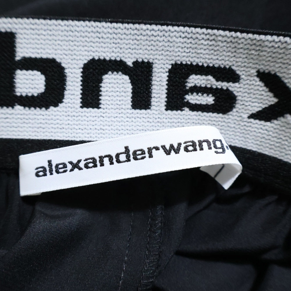 ALEXANDER WANG(アレキサンダーワン) ウエストロゴ シルク イージー パンツ ブラック レディース 4WC2214076