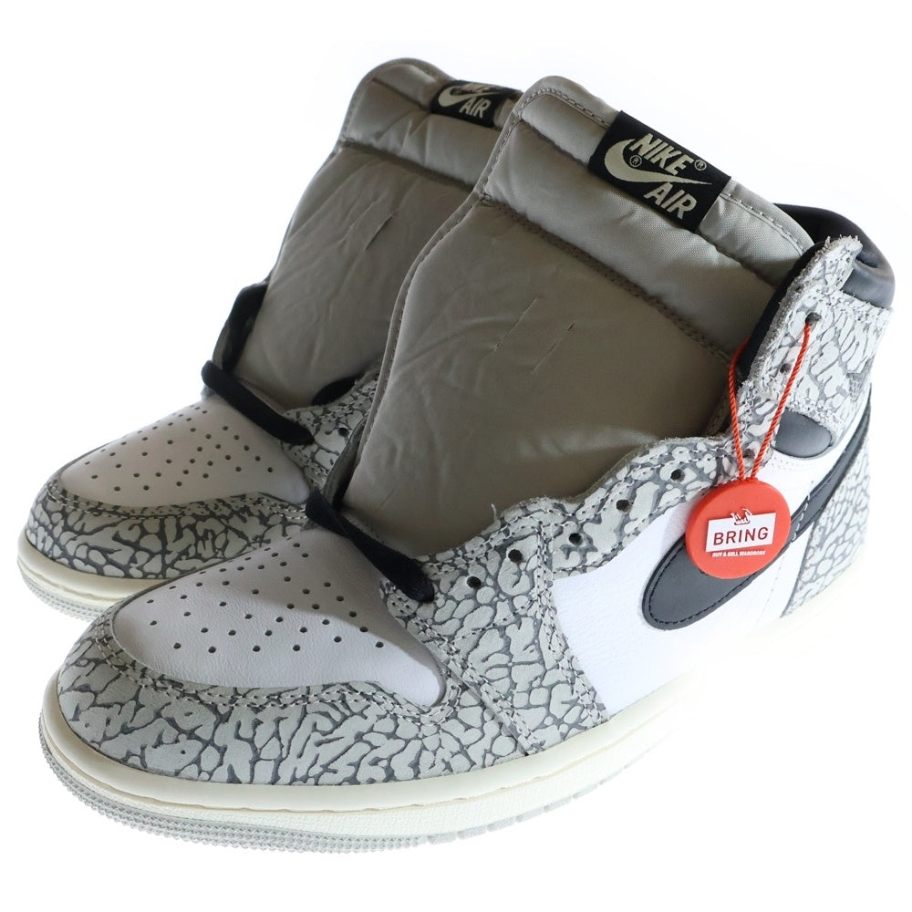 NIKE(ナイキ) AIR JORDAN 1 HIGH OG WHITE CEMENT エアジョーダン1 ホワイト セメント ハイカットスニーカー ホワイト/ブラック US8.5/26.5cm DZ5485-052