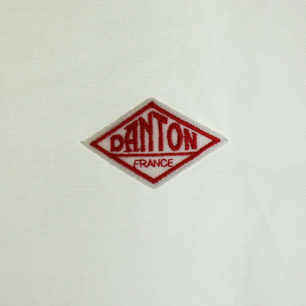 DANTON(ダントン) ロゴパッチ ノーカラー 長袖シャツ ホワイト WRC12-111-02