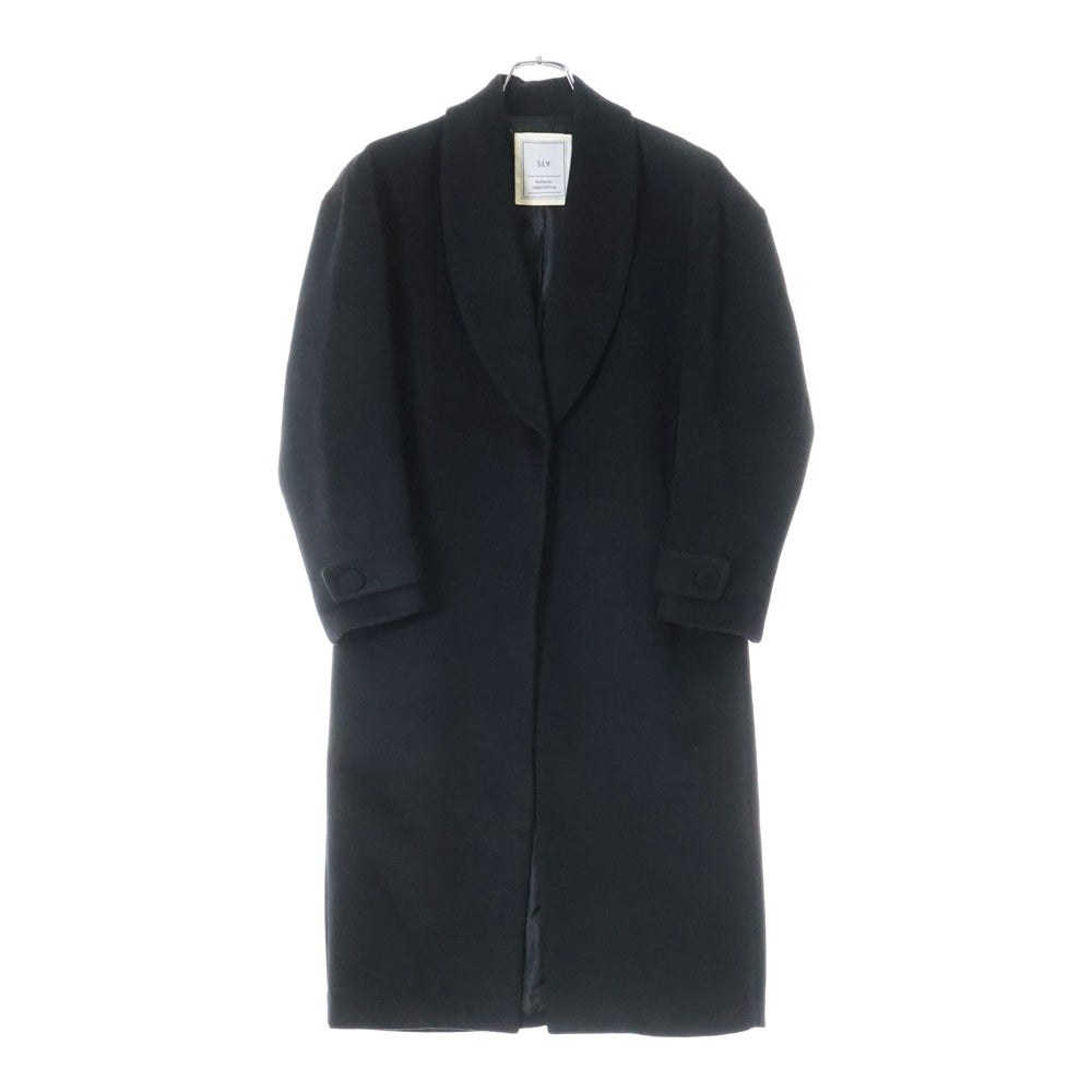 SLY(スライ) 2WAY BELT SHAWL L/COAT ショールカラー ウール ロング チェスターコート ブラック レディース 030CSK30-2770
