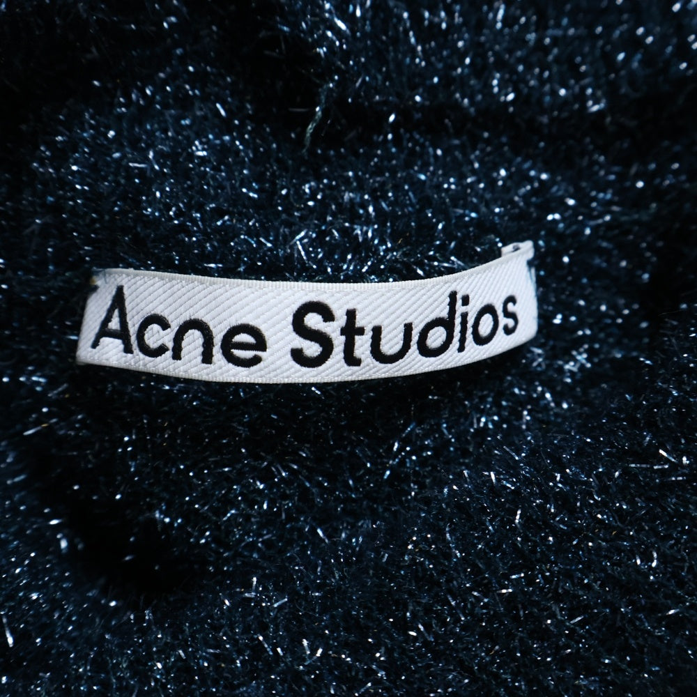 Acne Studios(アクネ ストゥディオズ) ラメ ハイネック タートルネック ニット 長袖 セーター グリーン レディース FN-WN-KNIT00481