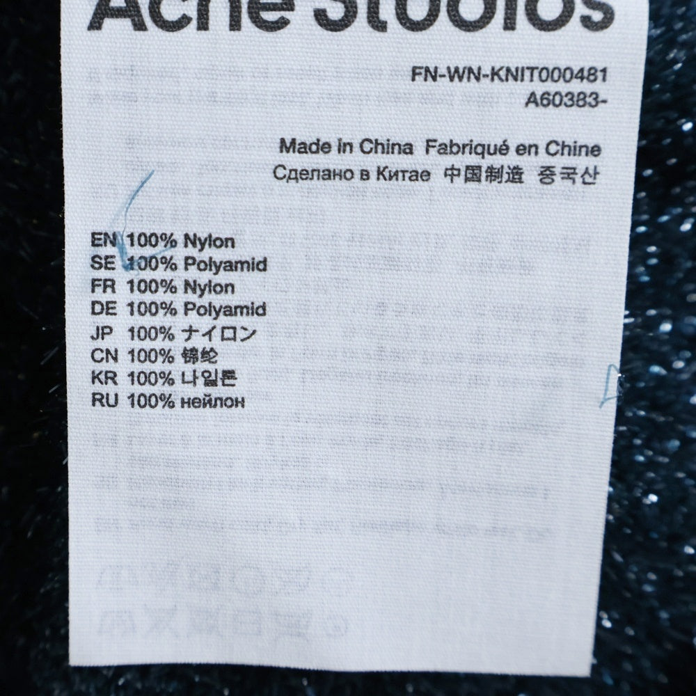 Acne Studios(アクネ ストゥディオズ) ラメ ハイネック タートルネック ニット 長袖 セーター グリーン レディース FN-WN-KNIT00481