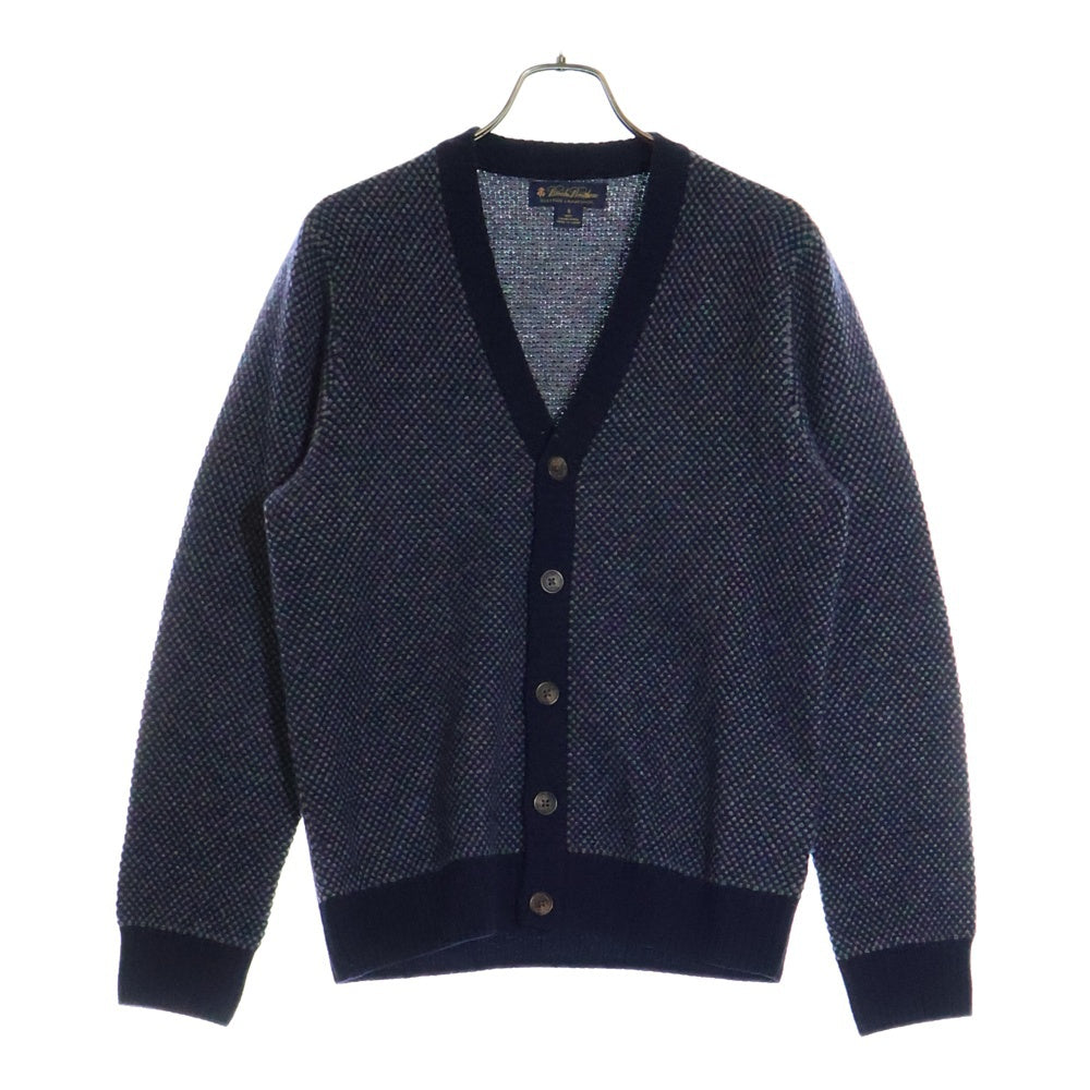 BROOKS BROTHERS(ブルックス ブラザーズ) バーズアイ ウール ニット カーディガン ネイビー