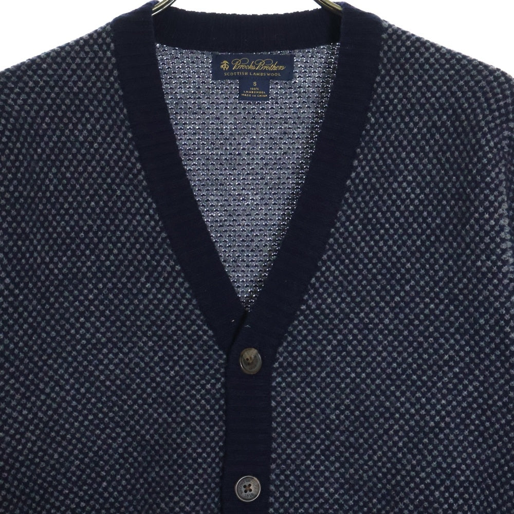 BROOKS BROTHERS(ブルックス ブラザーズ) バーズアイ ウール ニット カーディガン ネイビー
