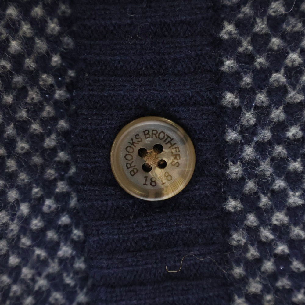 BROOKS BROTHERS(ブルックス ブラザーズ) バーズアイ ウール ニット カーディガン ネイビー