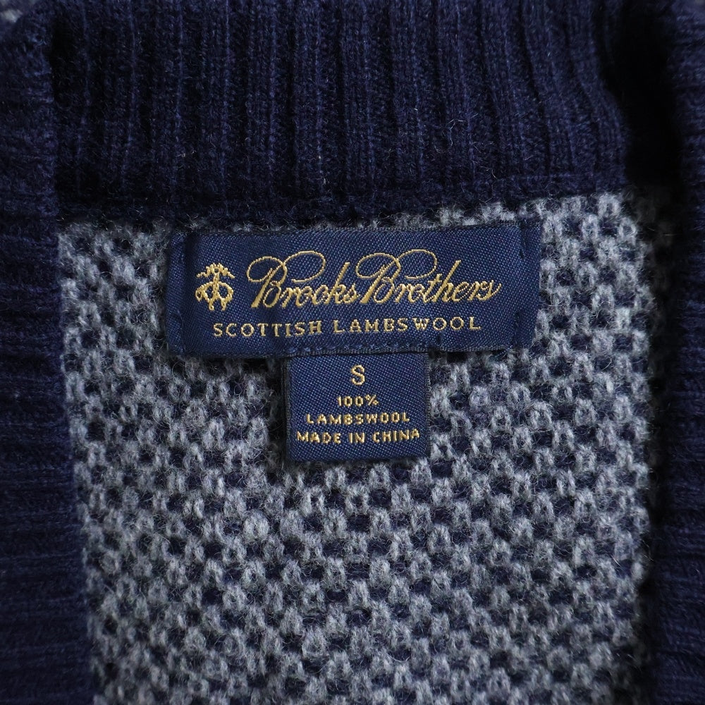 BROOKS BROTHERS(ブルックス ブラザーズ) バーズアイ ウール ニット カーディガン ネイビー