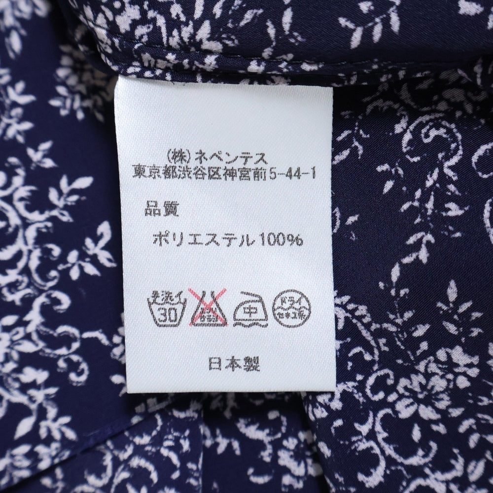 Needles(ニードルス) ボタニカル プリント ロングスリーブ 長袖 シャツ ネイビー