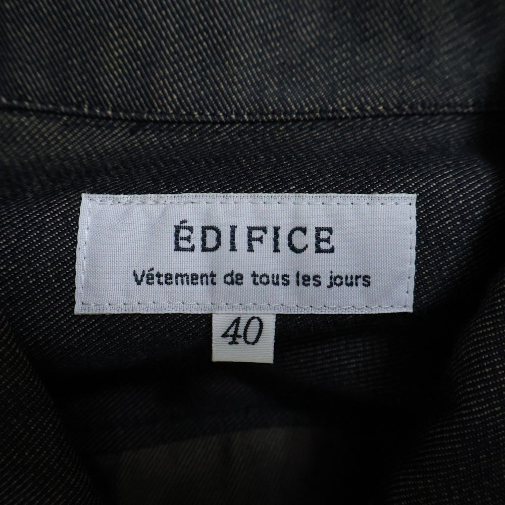 EDIFICE(エディフィス) CPO ロングスリーブ 長袖 デニム シャツ ブラック