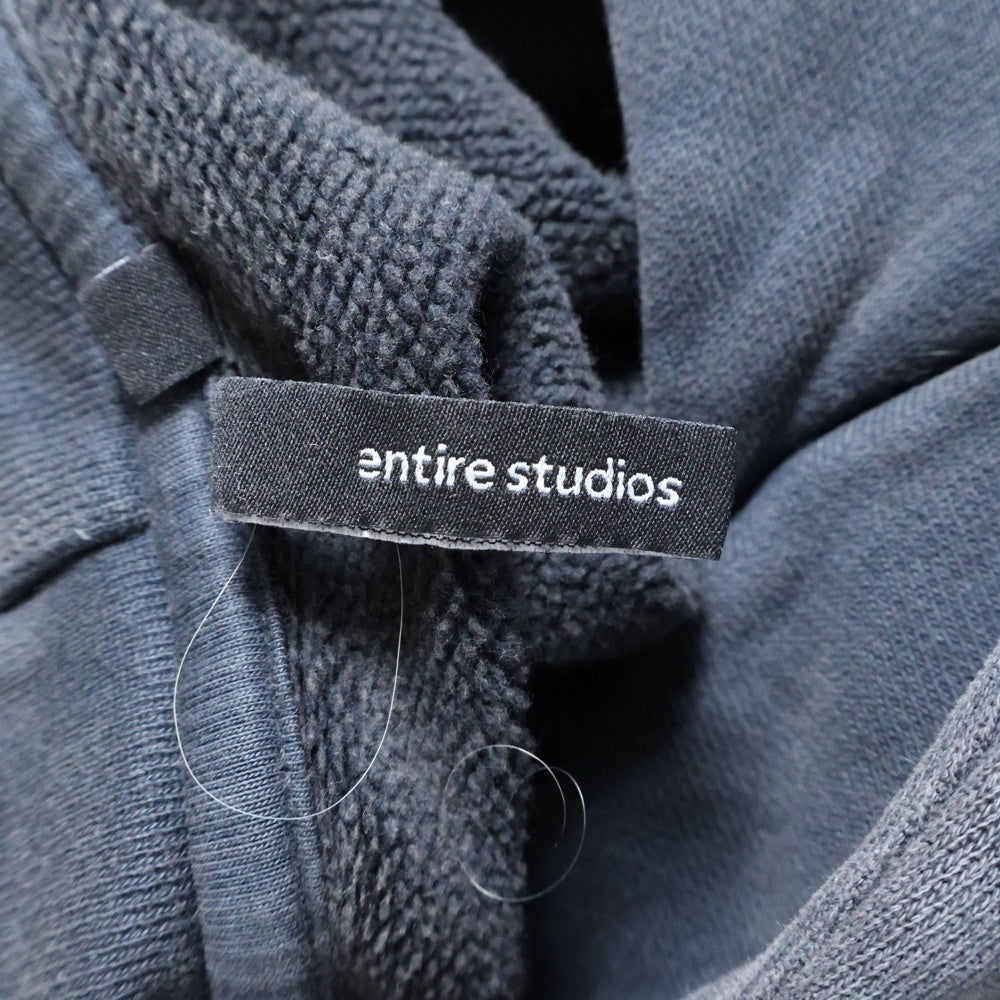 entire studios(エンタイア スタジオ) HEAVY HOODIE ウォッシュド加工 プルオーバースウェットパーカー フーディー ダークグレー ES2125 PO040