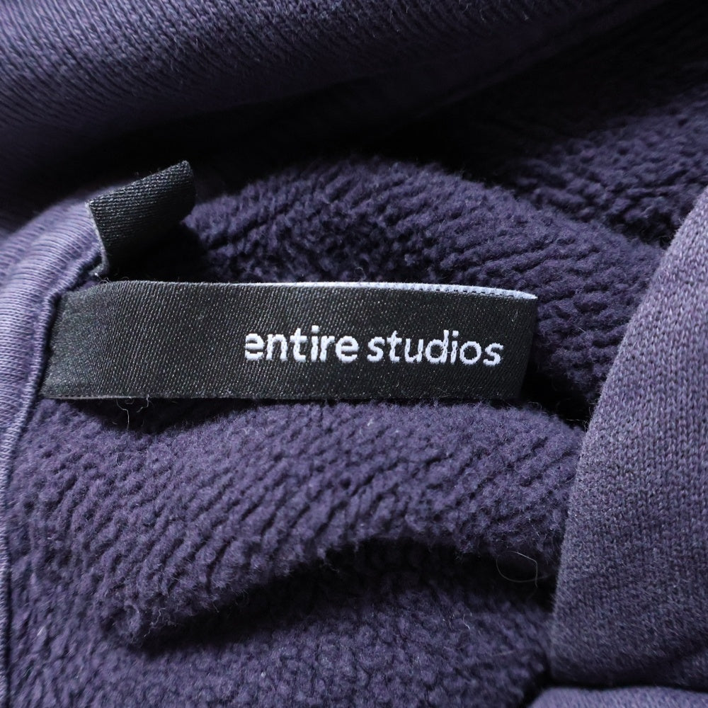 entire studios(エンタイア スタジオ) HEAVY HOODIE ウォッシュド加工 プルオーバースウェットパーカー フーディー パープル ES2125 PO040