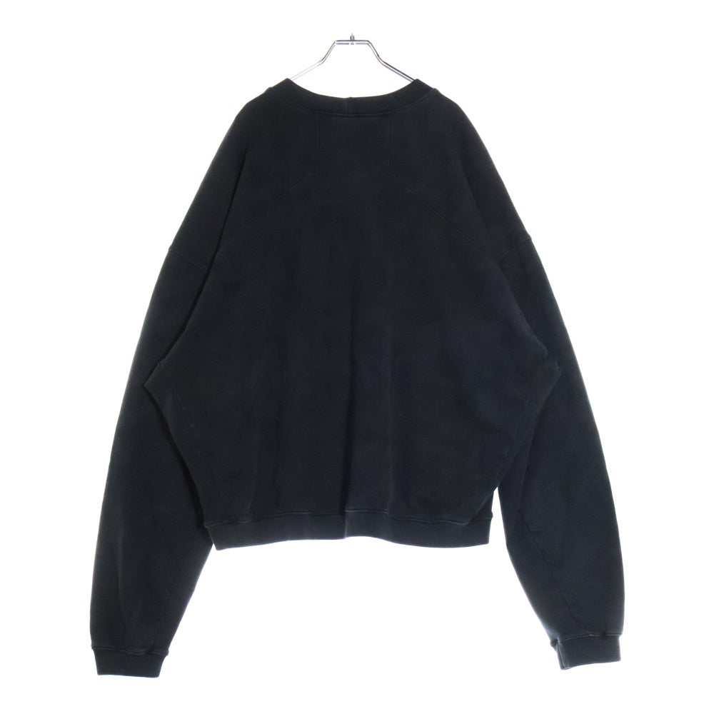 RRR123 RIVINGTON roi Rebis(リヴィントンロイレビス) INRI CVA CREWNECK ロゴプリント コットンプルオーバースウェットトレーナー ブラック