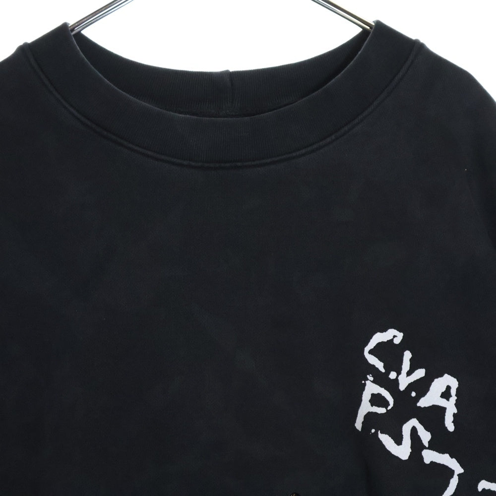 RRR123 RIVINGTON roi Rebis(リヴィントンロイレビス) INRI CVA CREWNECK ロゴプリント コットンプルオーバースウェットトレーナー ブラック