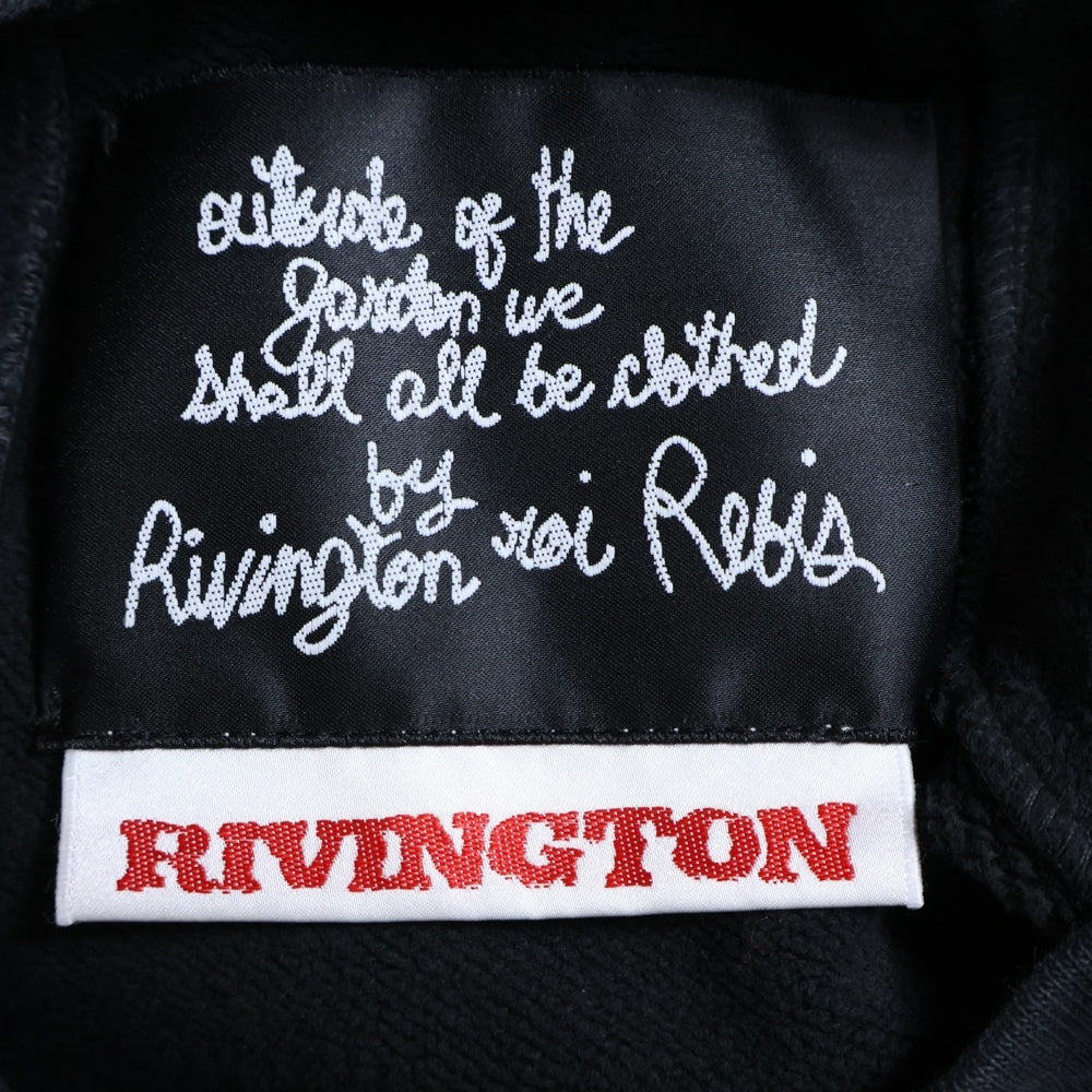 RRR123 RIVINGTON roi Rebis(リヴィントンロイレビス) INRI CVA CREWNECK ロゴプリント コットンプルオーバースウェットトレーナー ブラック
