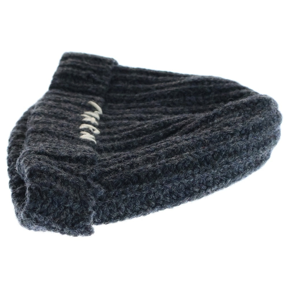 MARNI(マルニ) 23AW ハンドステッチロゴ ウールニットビーニー 帽子 グレー CLZC0111A0 UFW310
