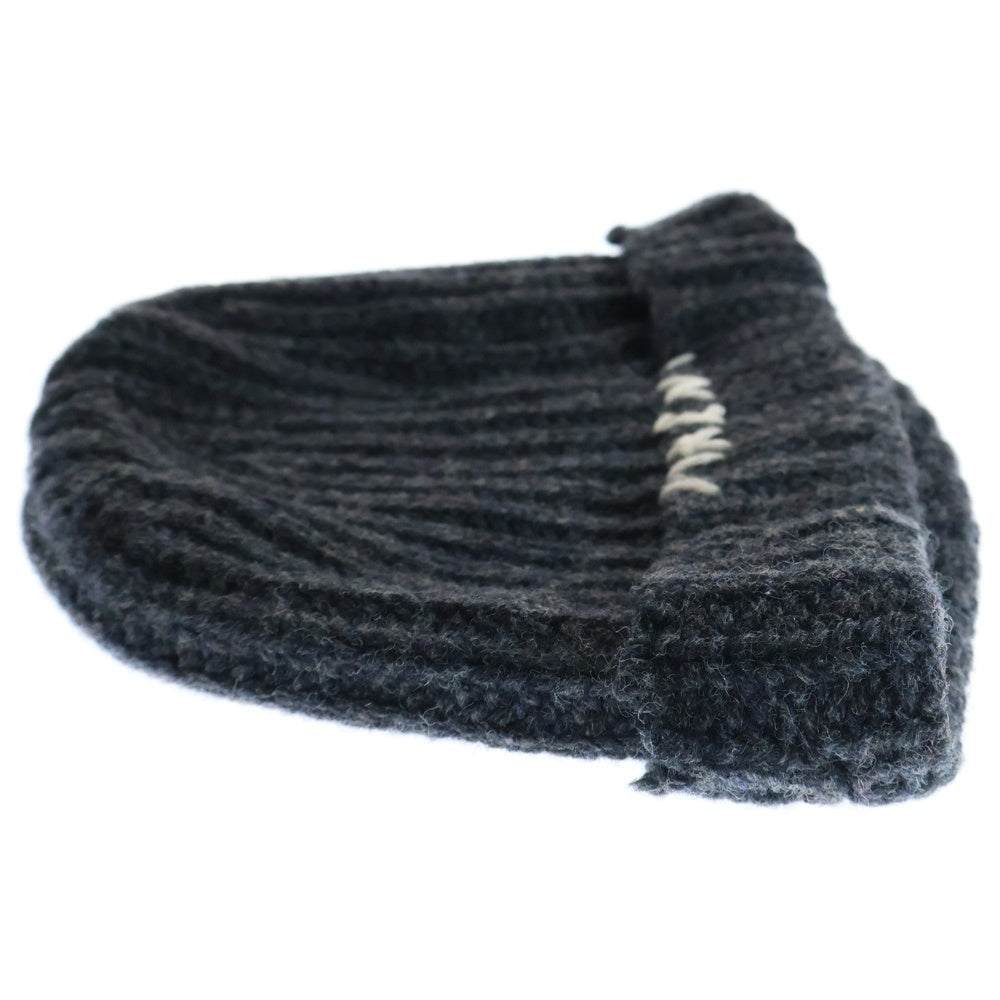 MARNI(マルニ) 23AW ハンドステッチロゴ ウールニットビーニー 帽子 グレー CLZC0111A0 UFW310