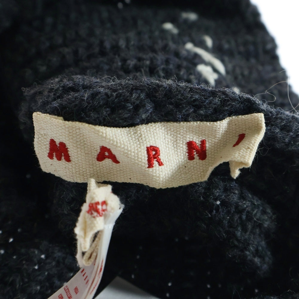 MARNI(マルニ) 23AW ハンドステッチロゴ ウールニットビーニー 帽子 グレー CLZC0111A0 UFW310