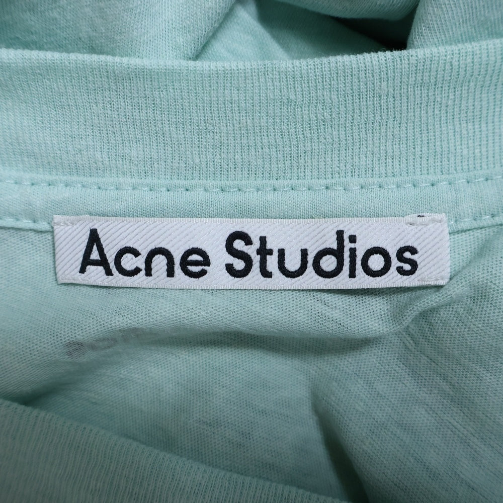Acne Studios(アクネ ストゥディオズ) RELAX FIT LOGO T-SHIRT フロントロゴプリントTシャツ 半袖クルーネックカットソー ライトグリーン FN-UX-TSHI000140