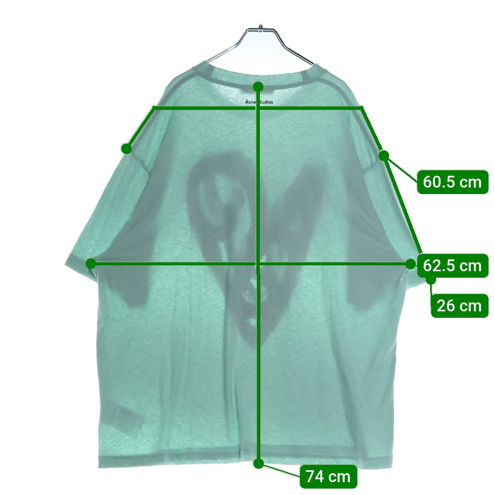 Acne Studios(アクネ ストゥディオズ) RELAX FIT LOGO T-SHIRT フロントロゴプリントTシャツ 半袖クルーネックカットソー ライトグリーン FN-UX-TSHI000140