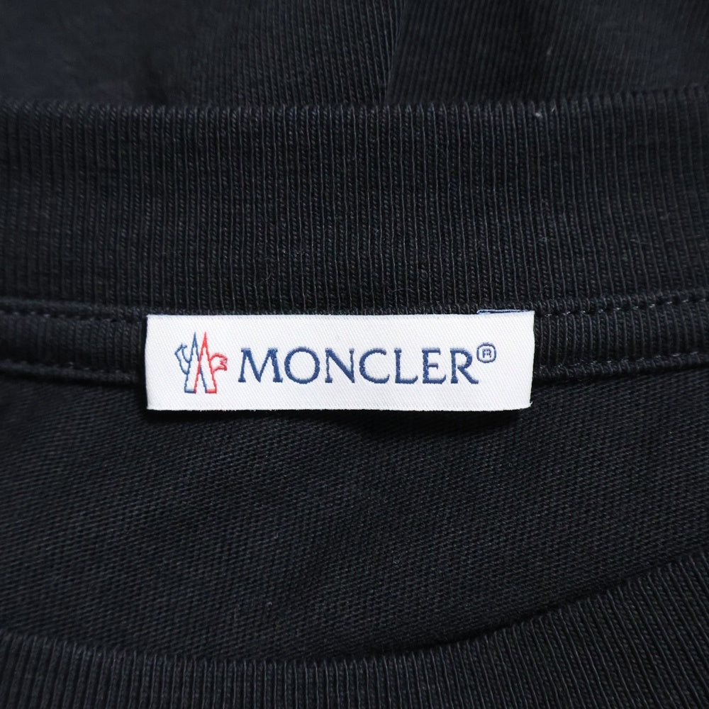 MONCLER(モンクレール) 22AW SAFARI TEE サファリ フロントロゴプリントTシャツ 半袖クルーネックカットソー ブラック I10918C00051