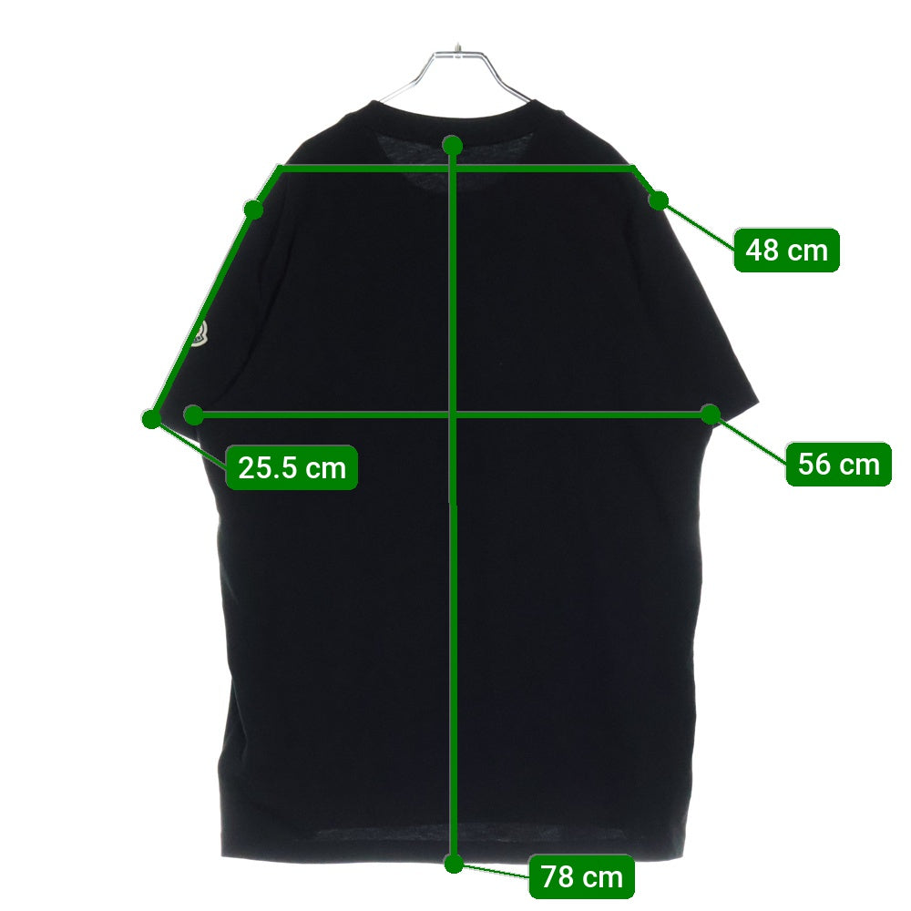 MONCLER(モンクレール) 22AW SAFARI TEE サファリ フロントロゴプリントTシャツ 半袖クルーネックカットソー ブラック I10918C00051