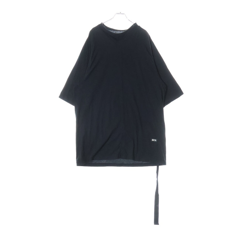 DRKSHDW(ダークシャドウ) 21SS PHLEG TEE ステッチ加工 オーバーサイズTシャツ 半袖クルーネックカットソー ブラック DU21S2267-RN