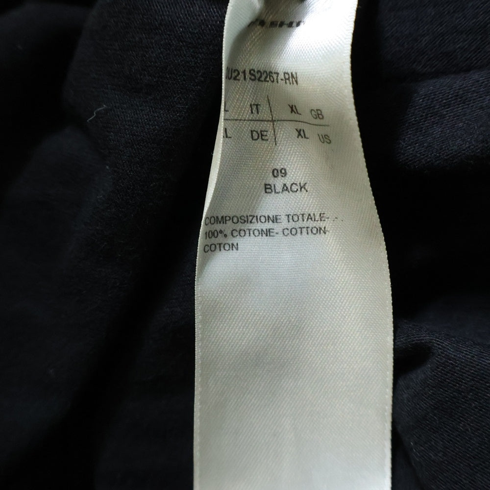 DRKSHDW(ダークシャドウ) 21SS PHLEG TEE ステッチ加工 オーバーサイズTシャツ 半袖クルーネックカットソー ブラック DU21S2267-RN