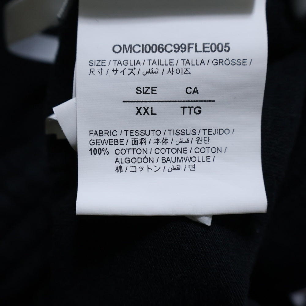 OFF-WHITE(オフホワイト) CARAVAG DIAG SHORTS カットオフ加工 スウェットショーツ ハーフパンツ ブラック OMCI006C99FLE005