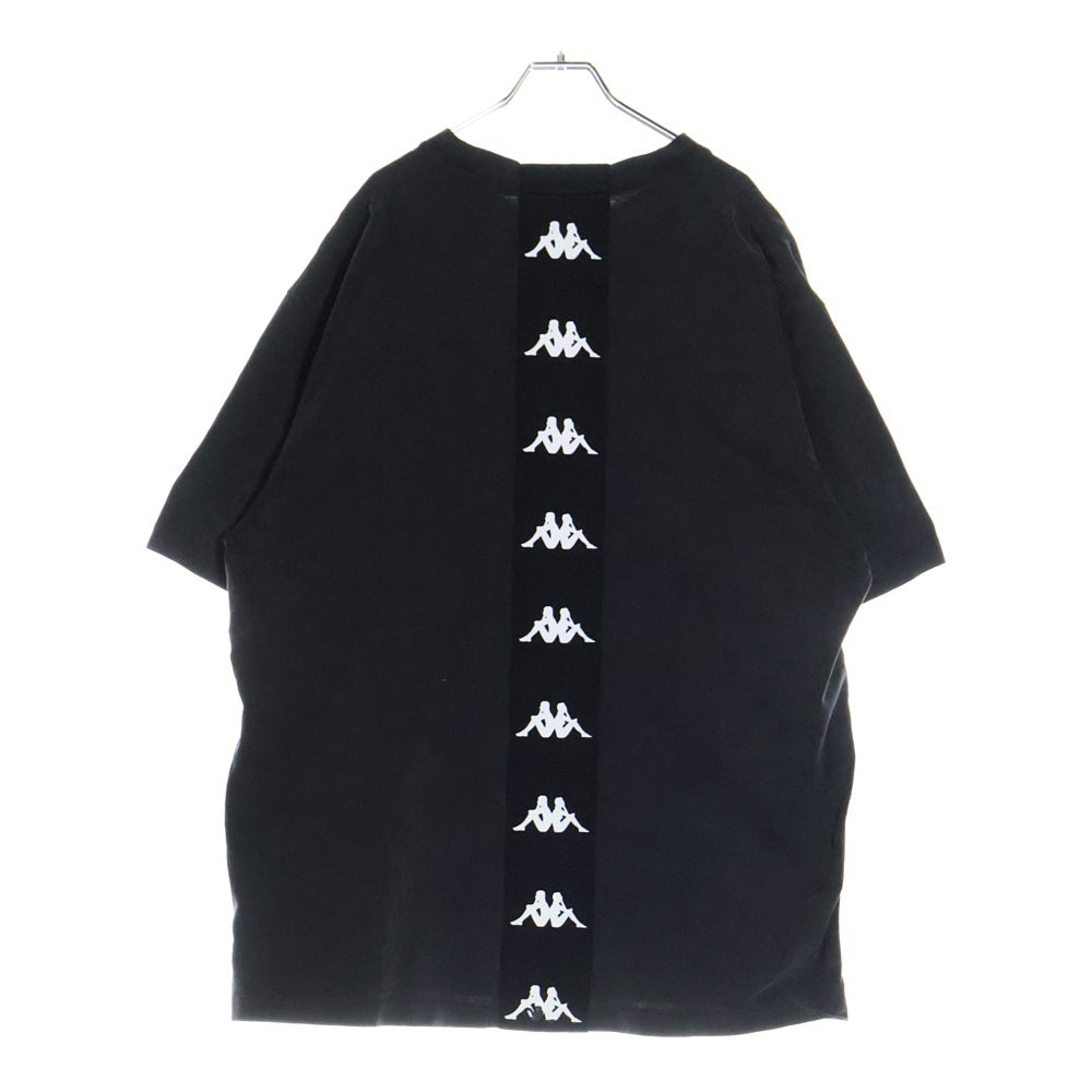 Acne Studios(アクネ ストゥディオズ) ×KAPPA LOGO T-SHIRT カッパ フロントロゴ刺繍Tシャツ 半袖クルーネックカットソー ブラック SP-UX-TSHI000049